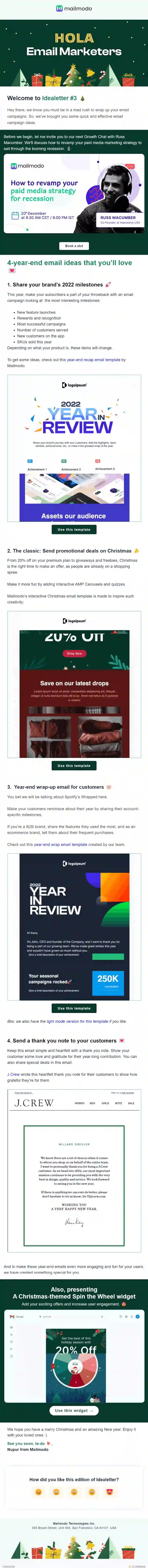 Free Christmas Email Newsletter Template