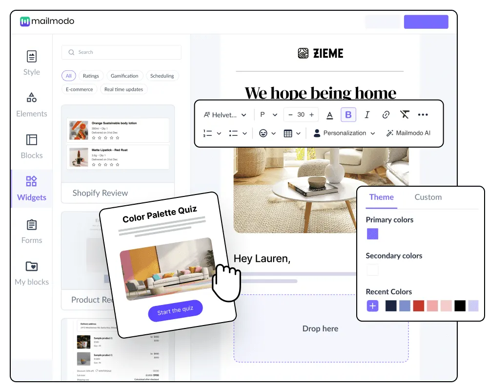 Create HTML & AMP Emails With Our WYSIWYG Email Editor