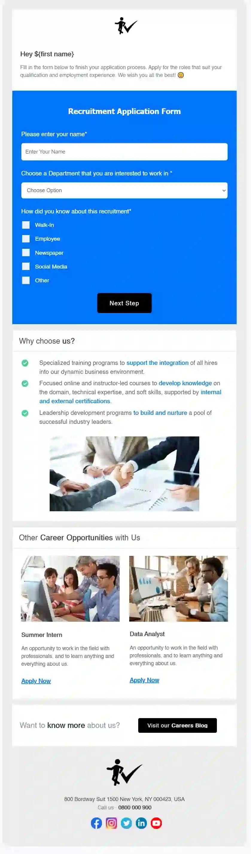 Free Employment Application Email Template