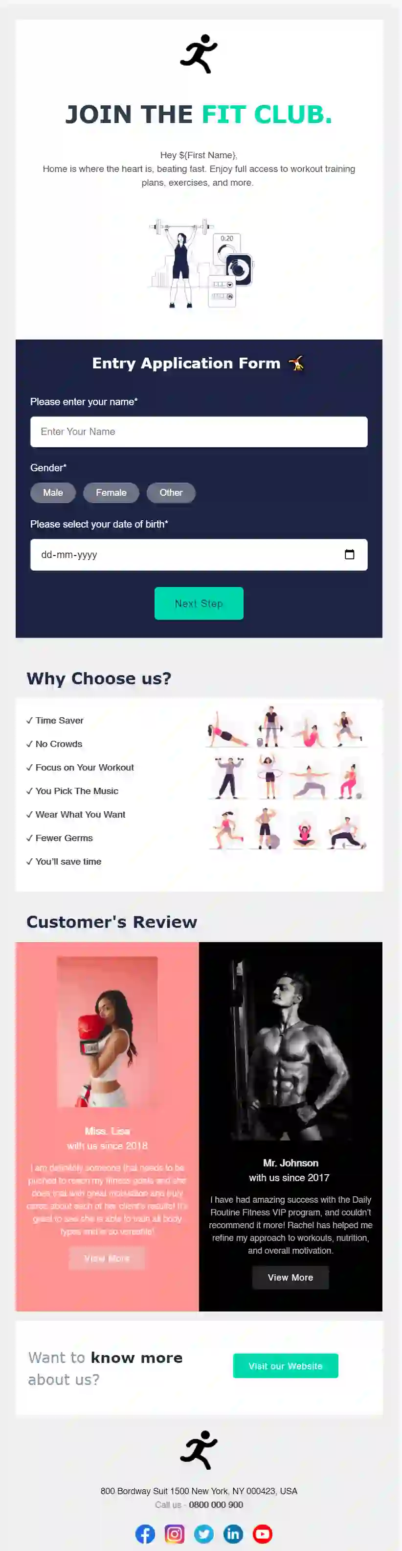 Free Entry Form Email Template
