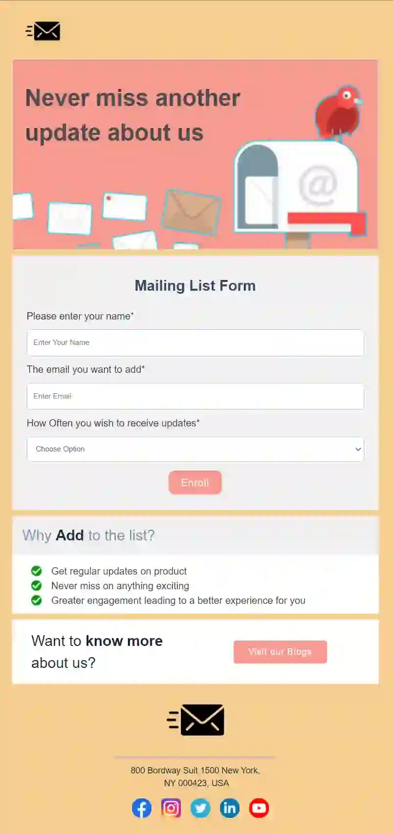 Mailing List Email Template