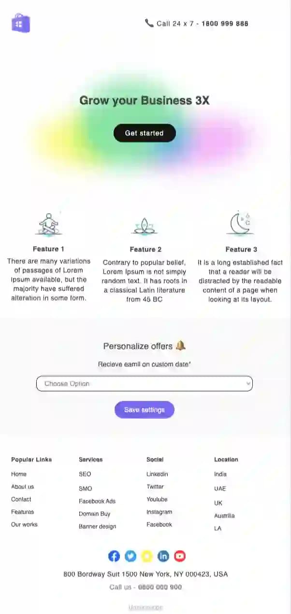 Free Mini Website Email Template