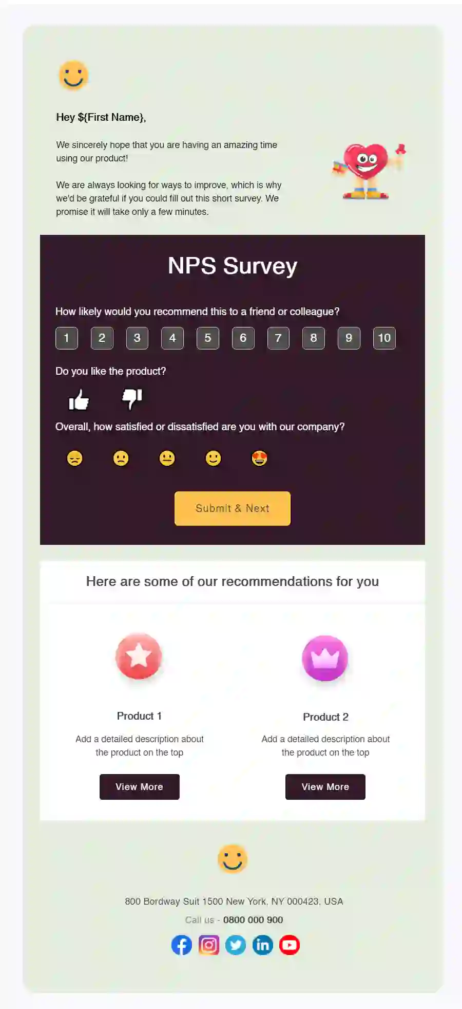 Free NPS Survey Email Template