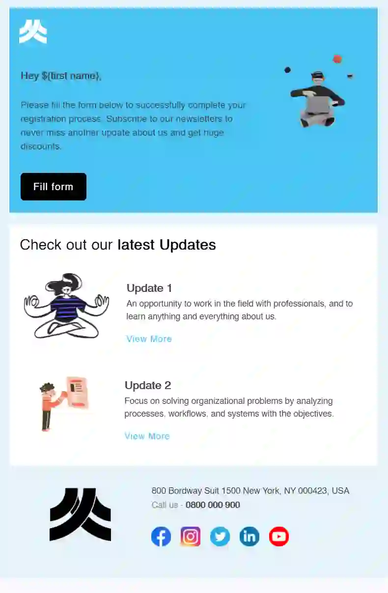 Free Customer Registration Form Email Template