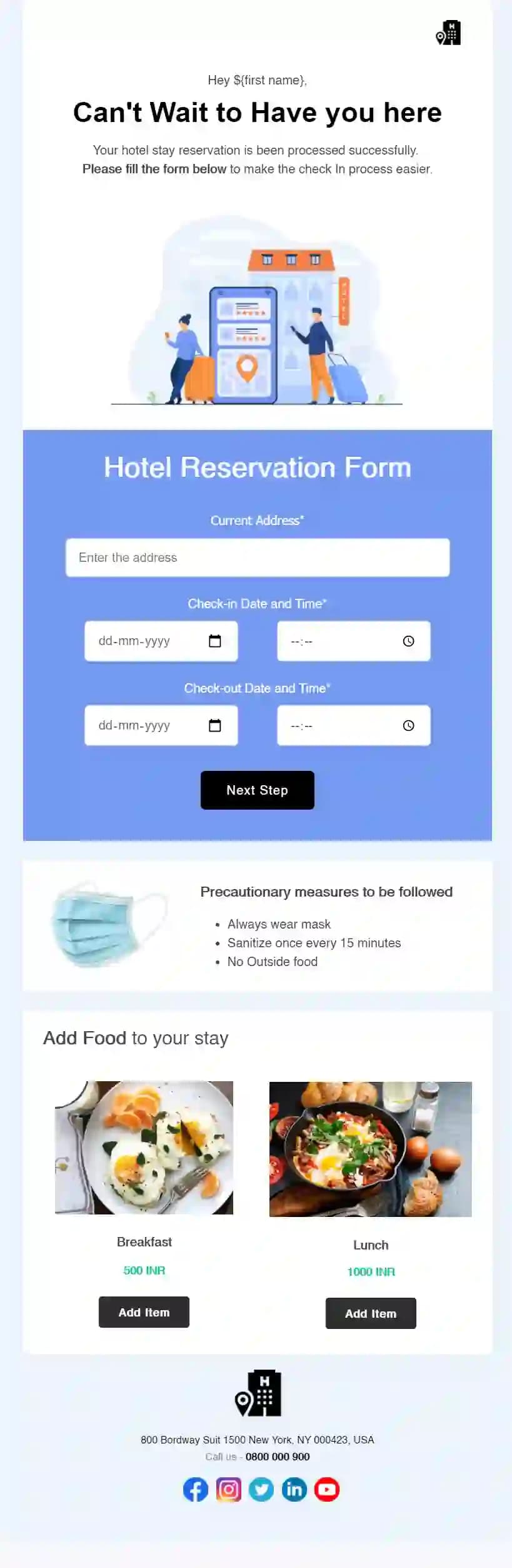 Free Hotel Reservation Email Template