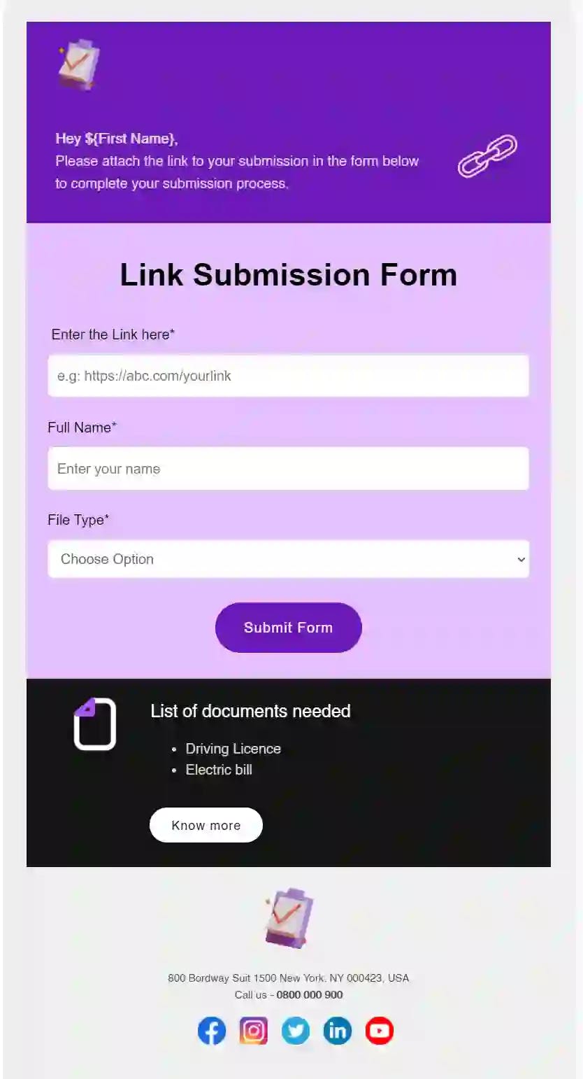 Submission Form Email Template