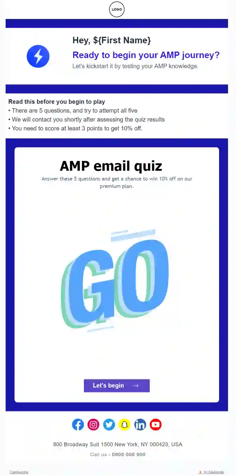 AMP Email Quiz Template
