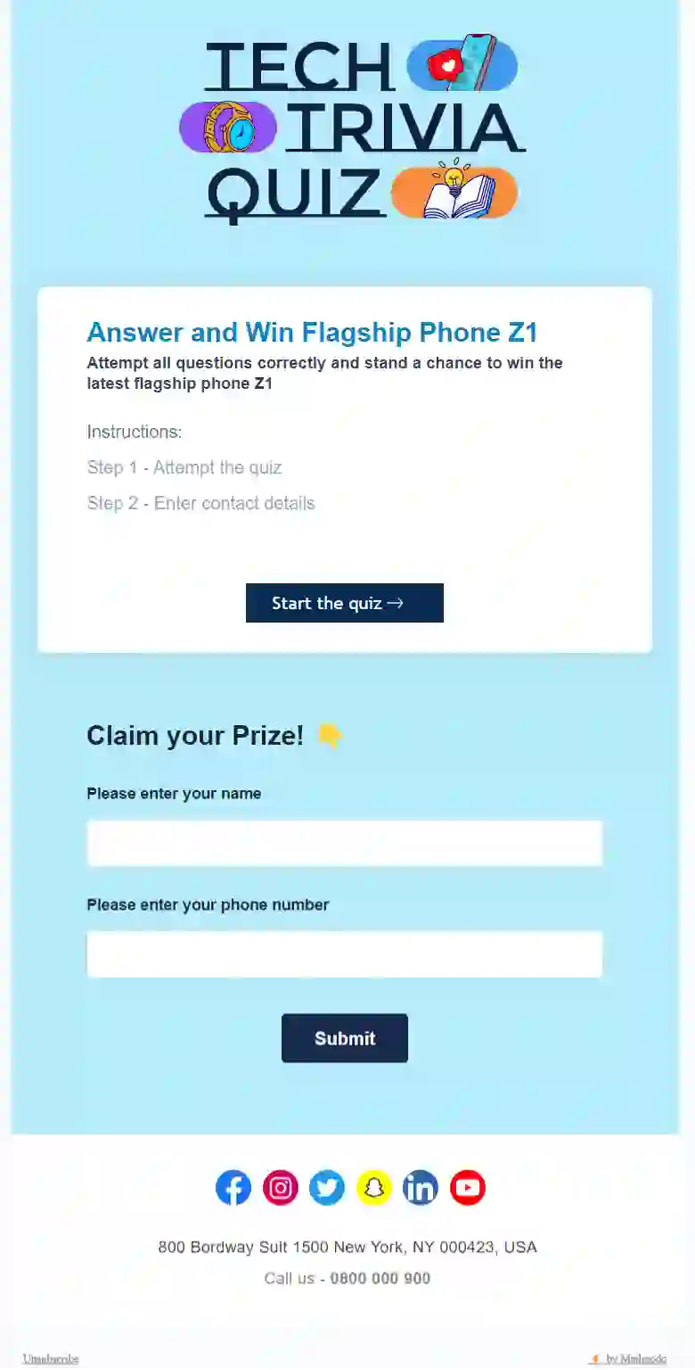 Tech Trivia Email Quiz Template