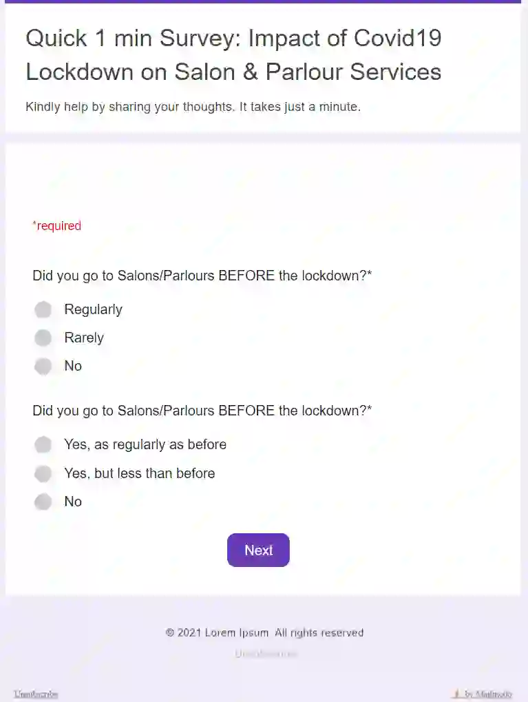 Free Multi Step Survey Email Template