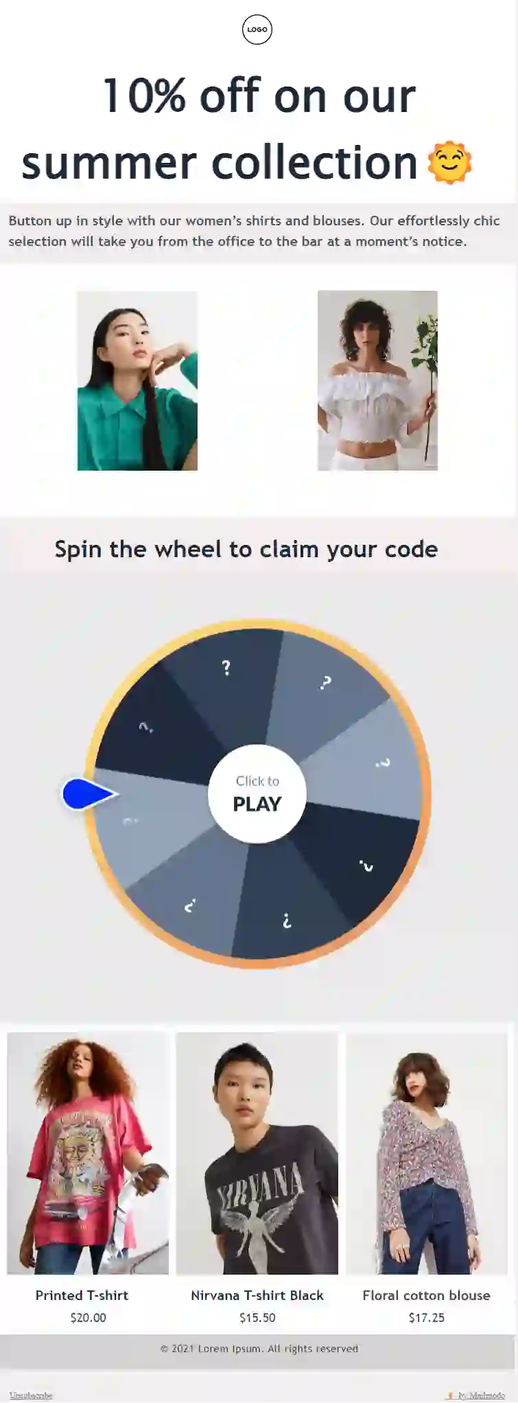 Free Product Promotion Email Template
