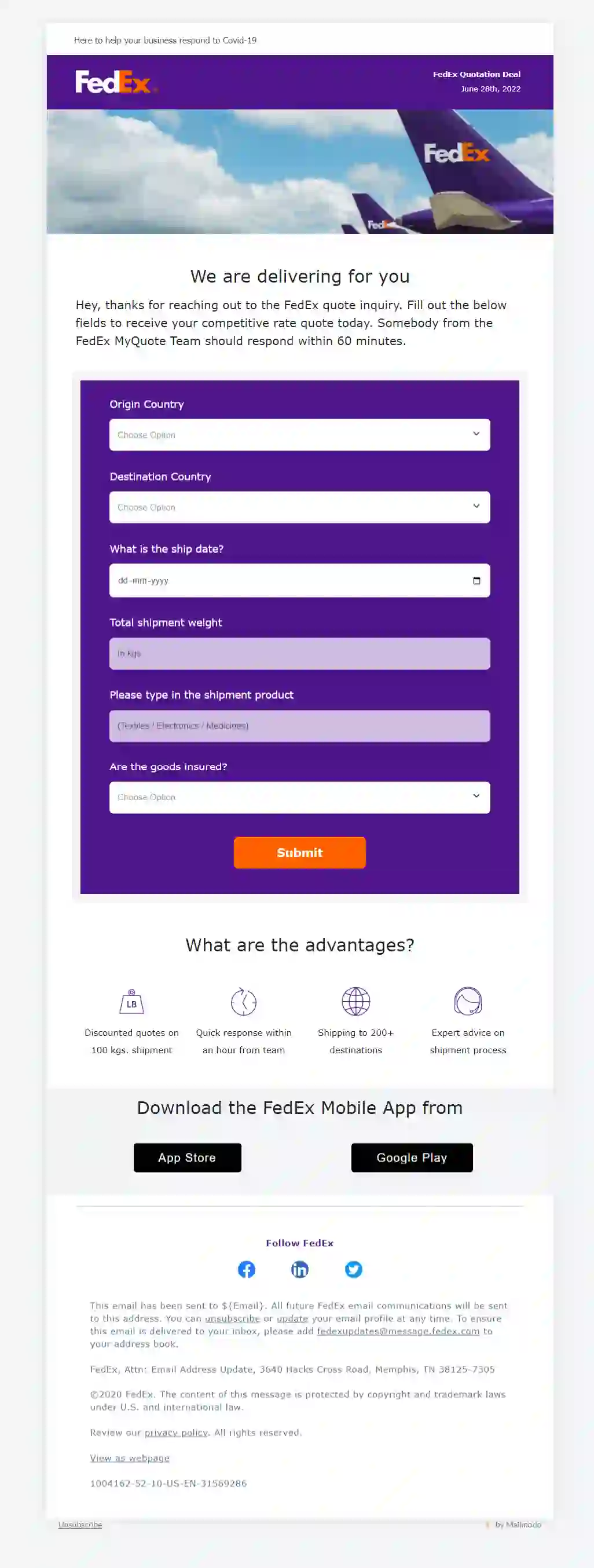 Free Quotation Email Template