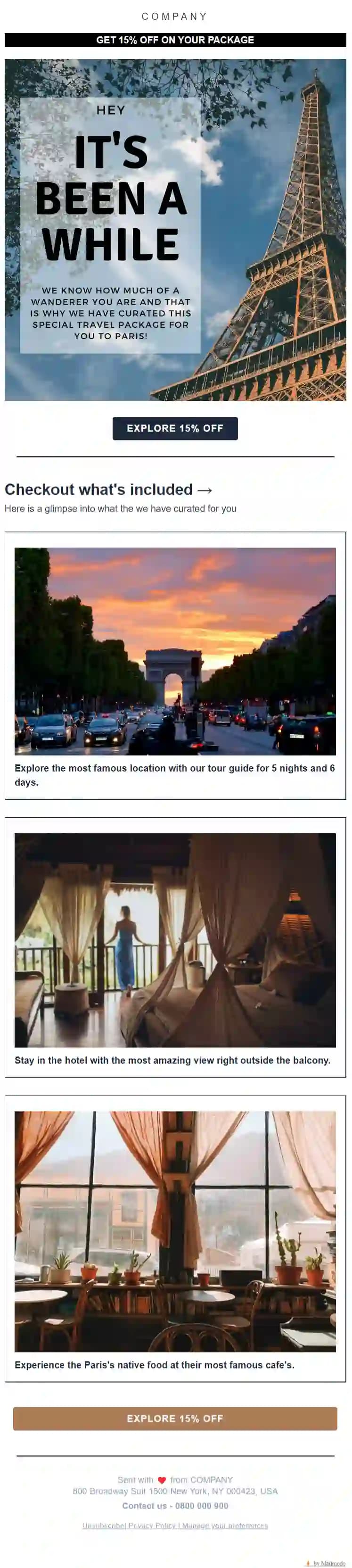 Free Travel Re-engagement Email Template