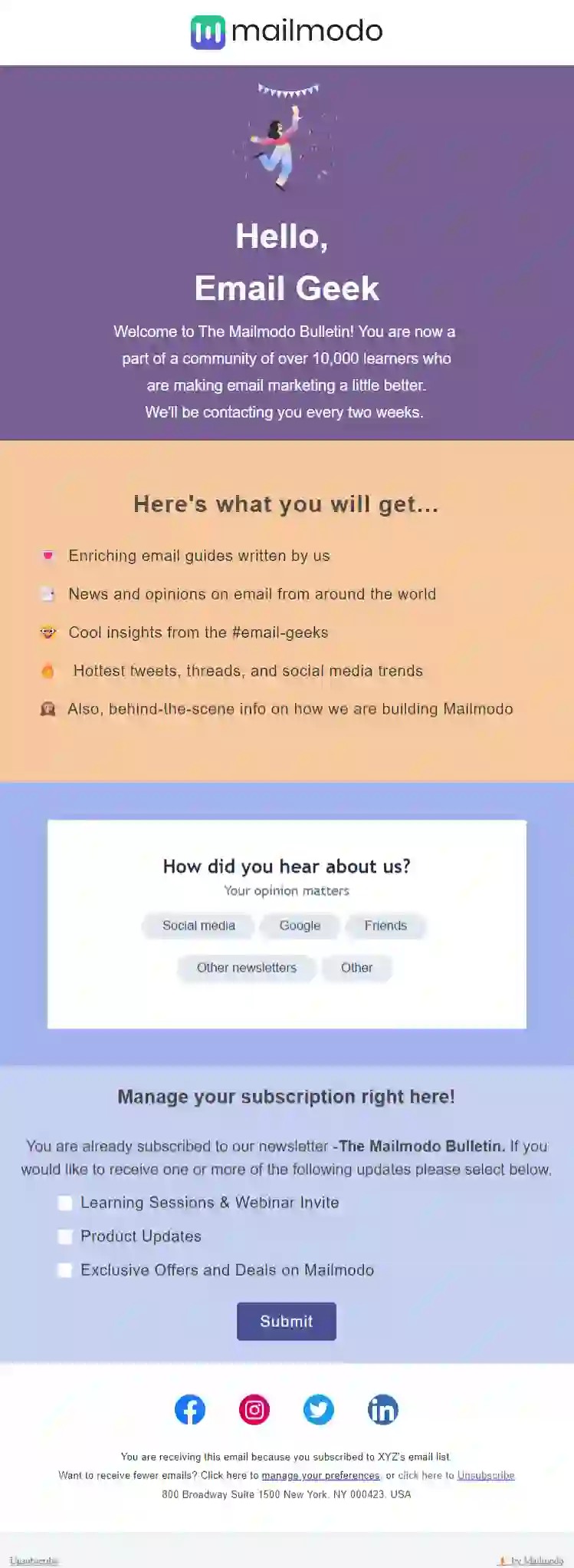 Free Subscription Confirmation Email Template