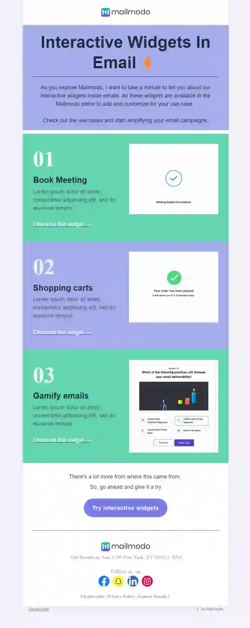 Free Double Column Onboarding Email Template