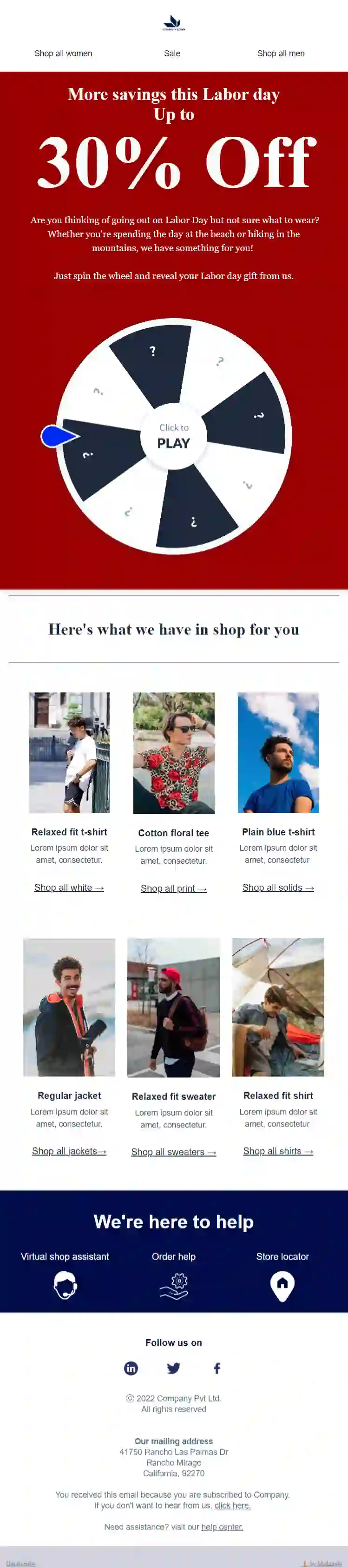 Free Interactive Labor Day Email Template