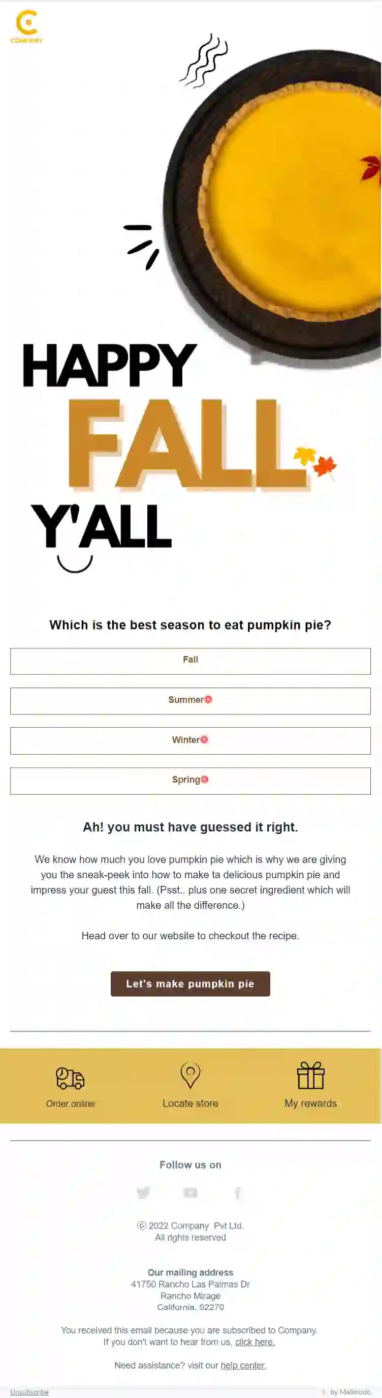 Free Interactive Fall Email Template