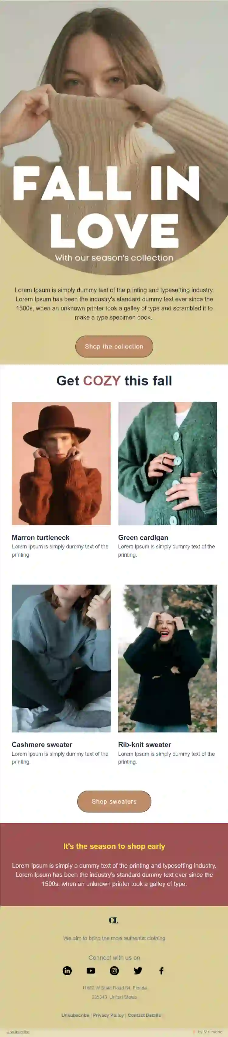 Free eCommerce Fall Email Template