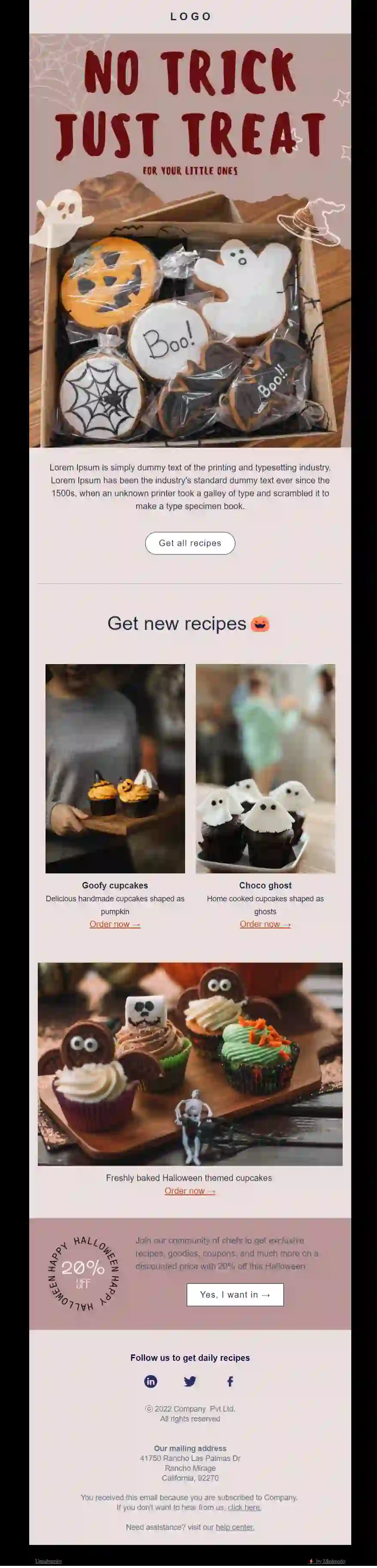 Free Halloween Promotional Email Template