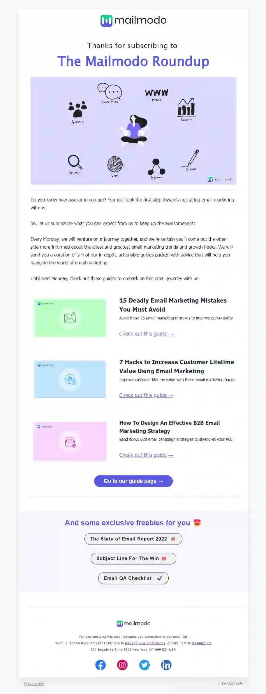 Free Newsletter Welcome Email Template
