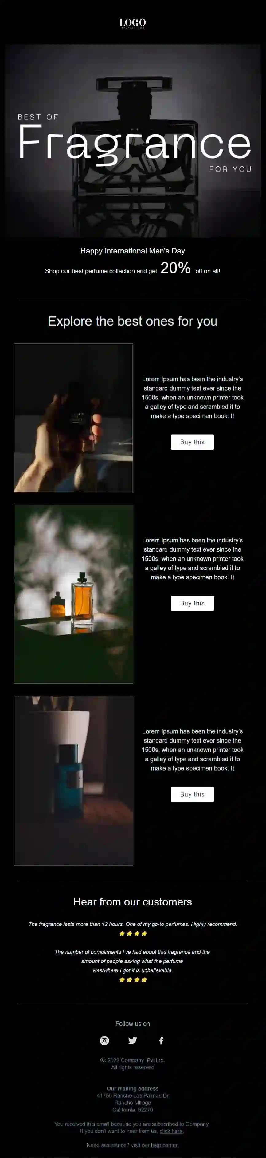 Free International Men's Day Email Template