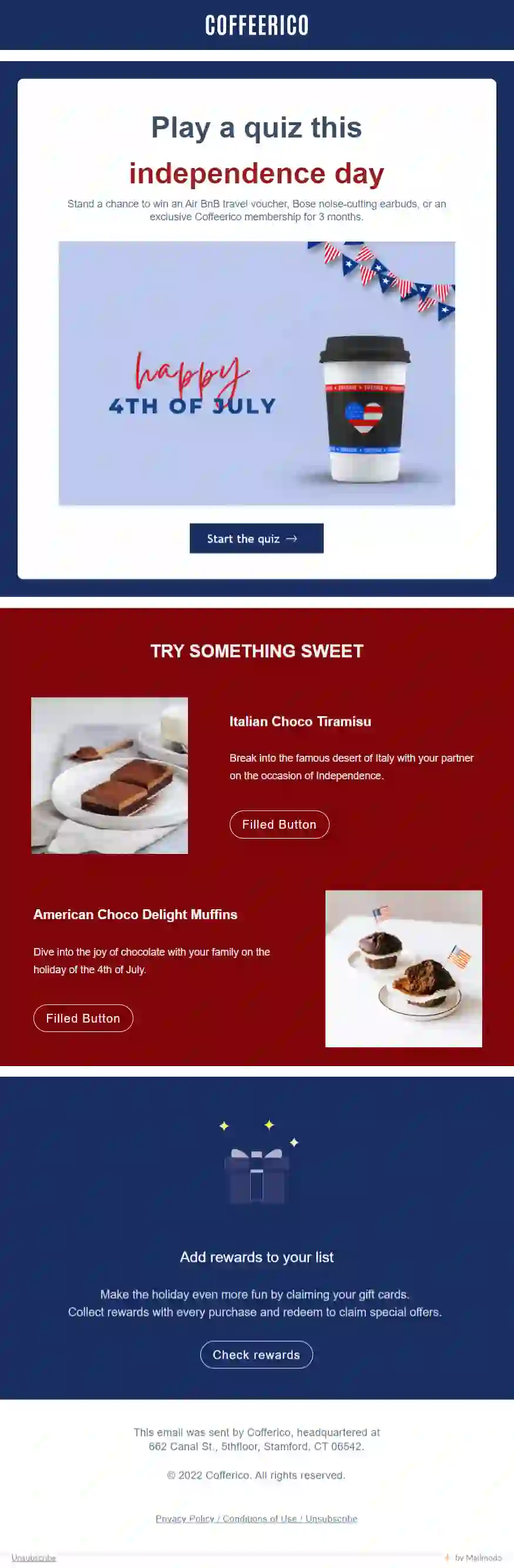 Free 4th July Quiz Email Template