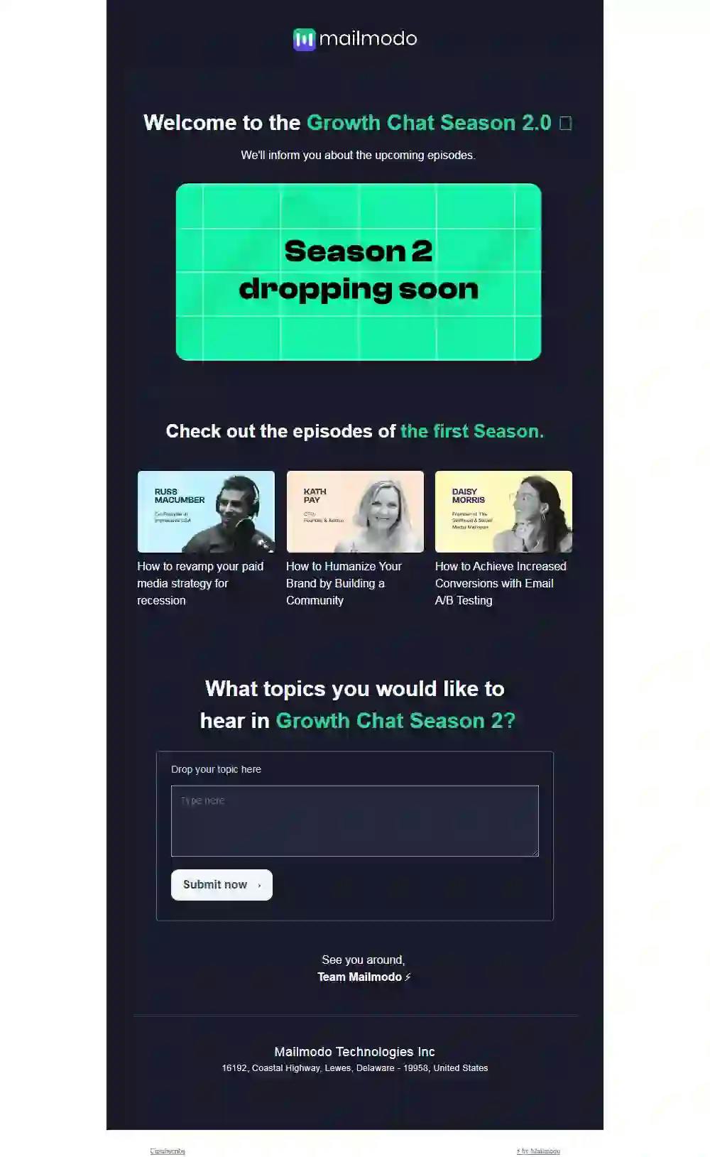 Teaser Email Template
