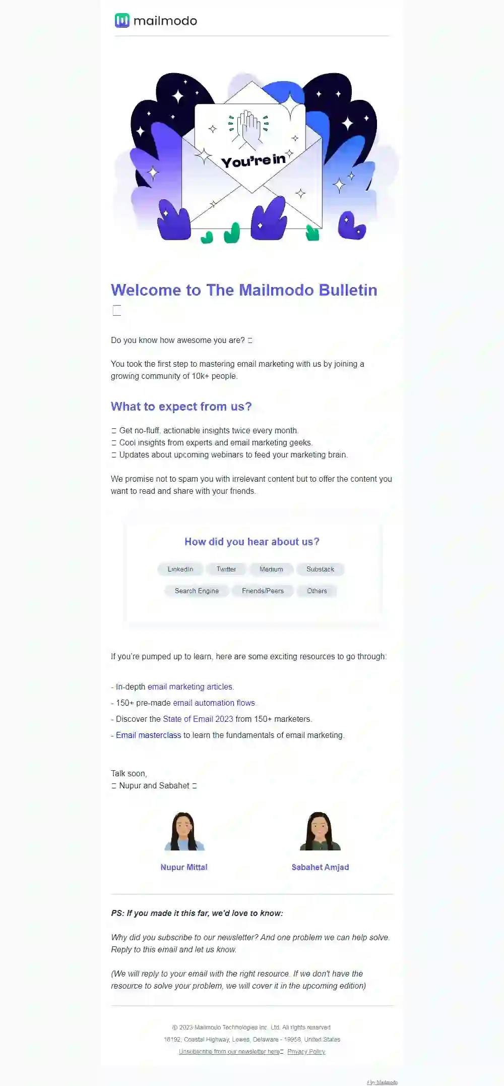 Newsletter Welcome Email Template