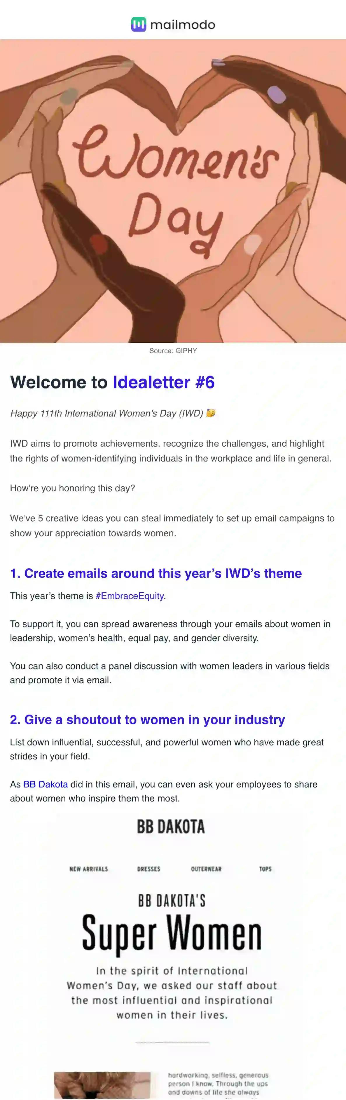 Free Women's Day Newsletter Email Template