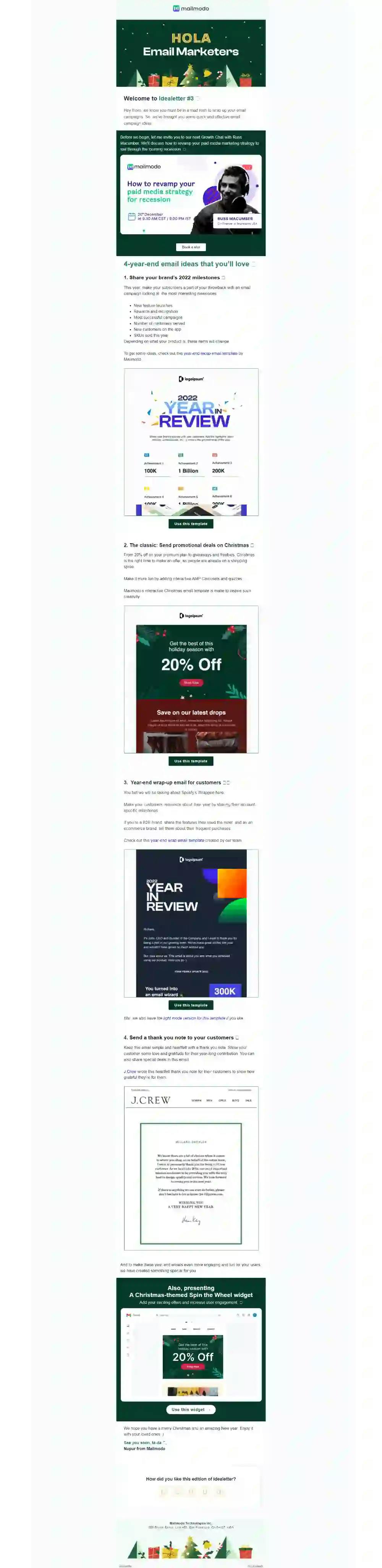 Free Christmas Email Newsletter Template