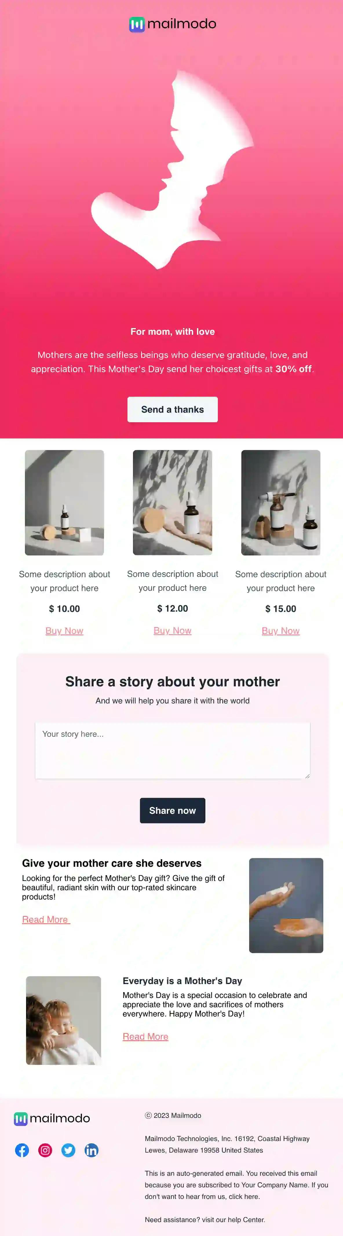 Mother's Day Email Template