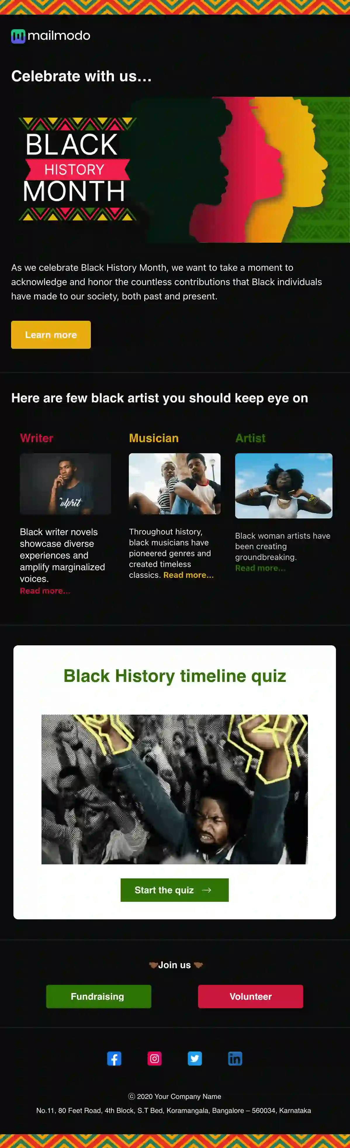 Black History Month Email Template 