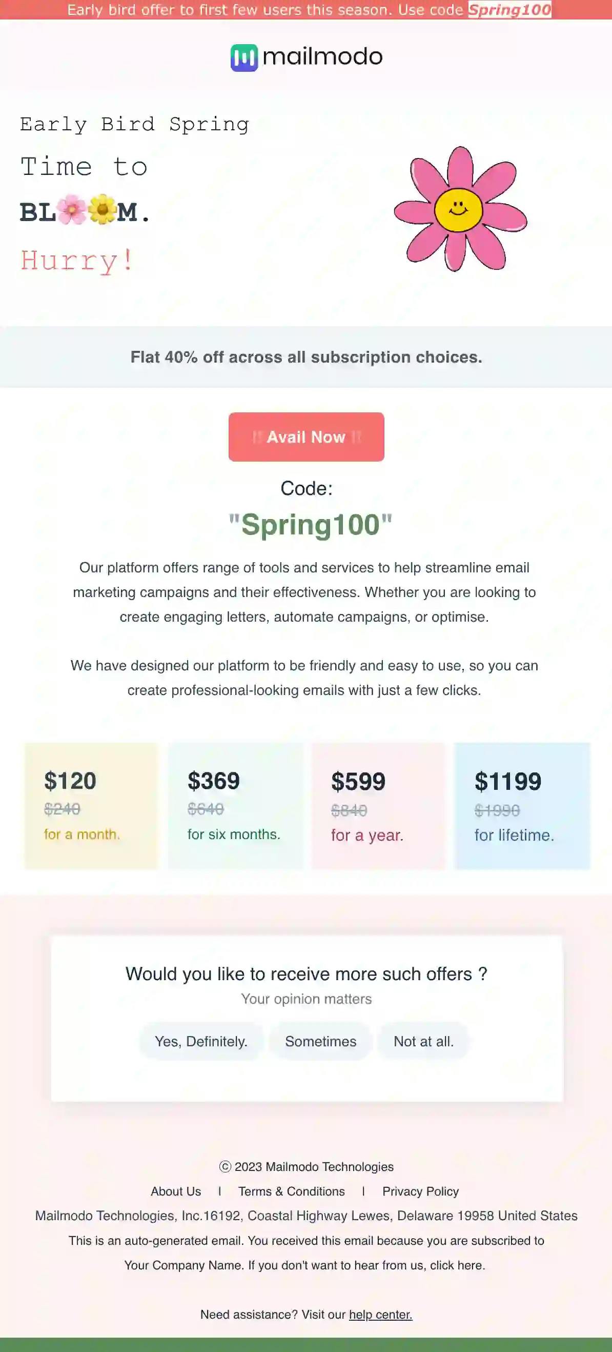 Spring Email Template