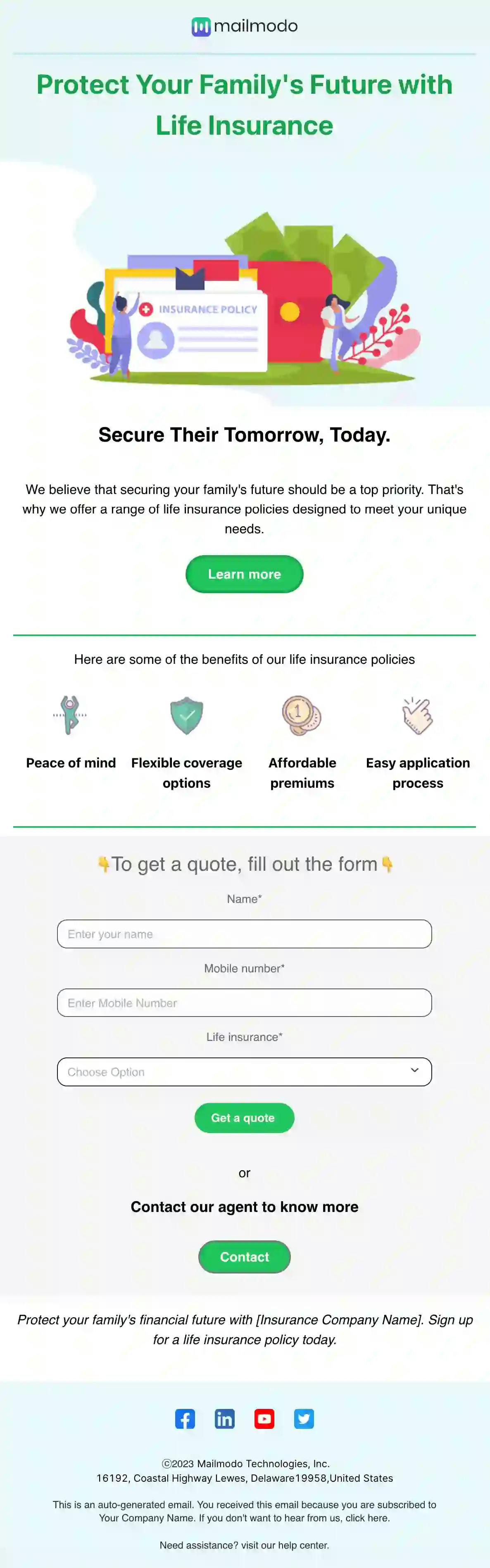 Life Insurance Email Template