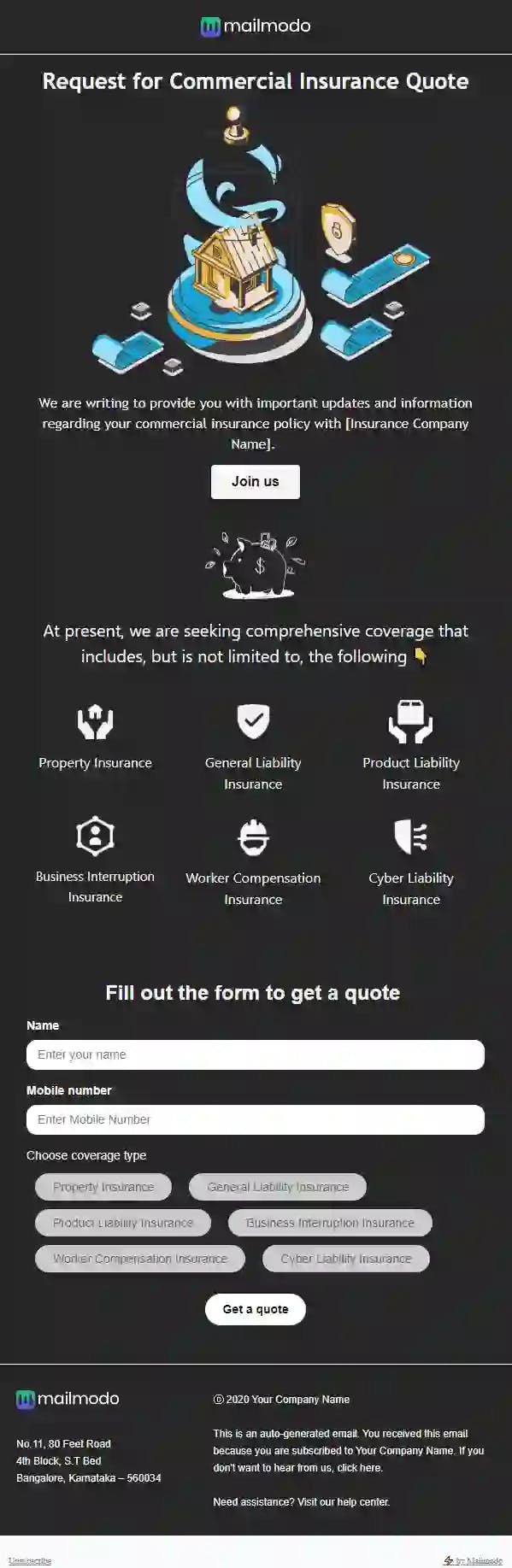 Free Commercial Insurance Email Template
