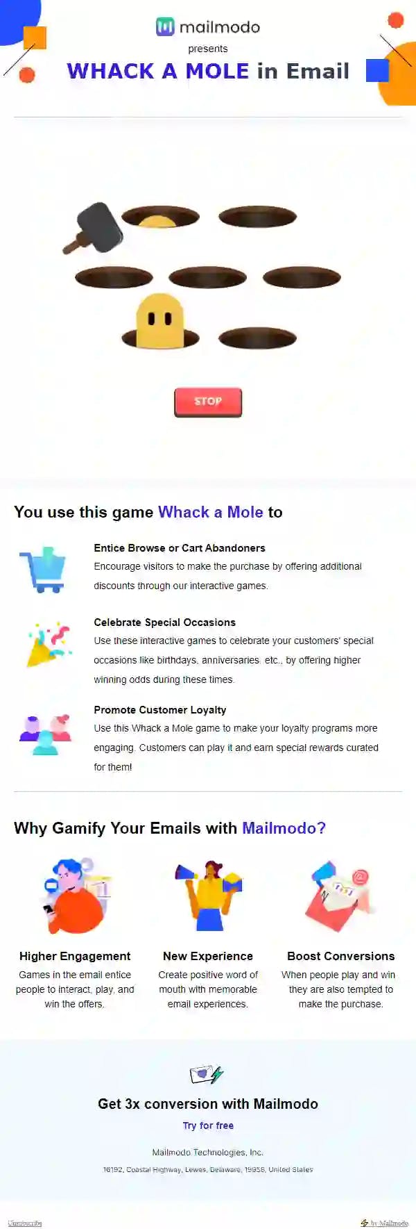 Free Whack-A-Mole Email Template