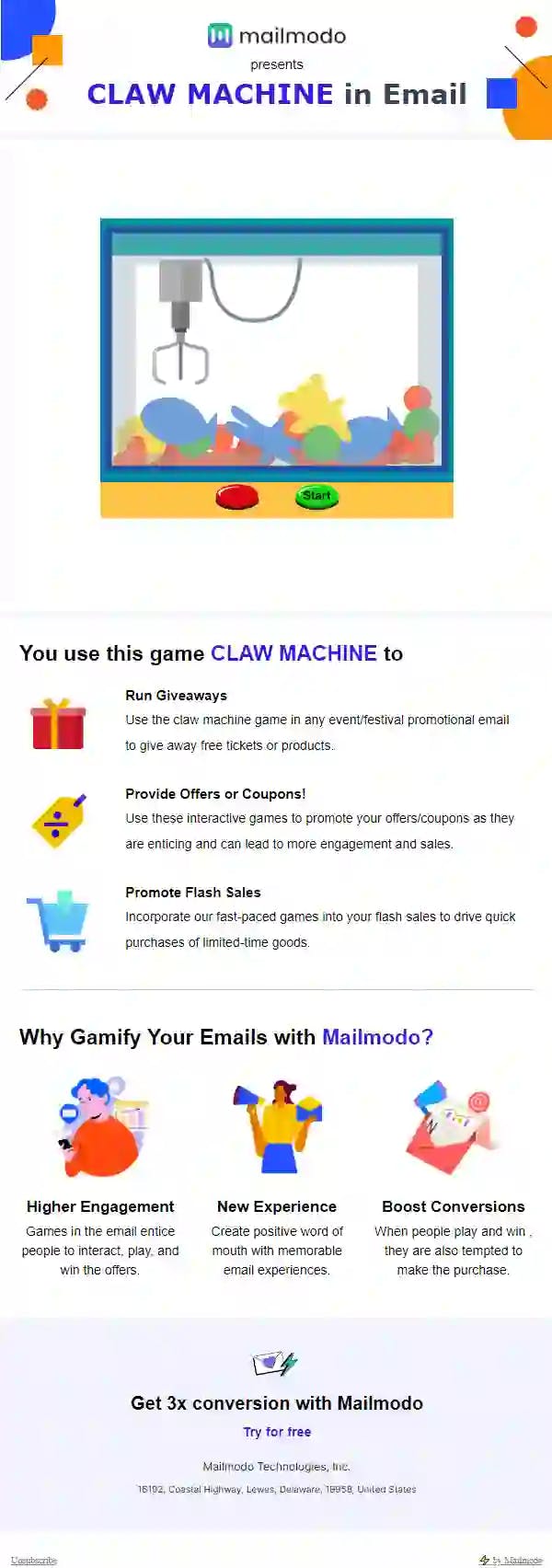 Free Claw Machine Email Template