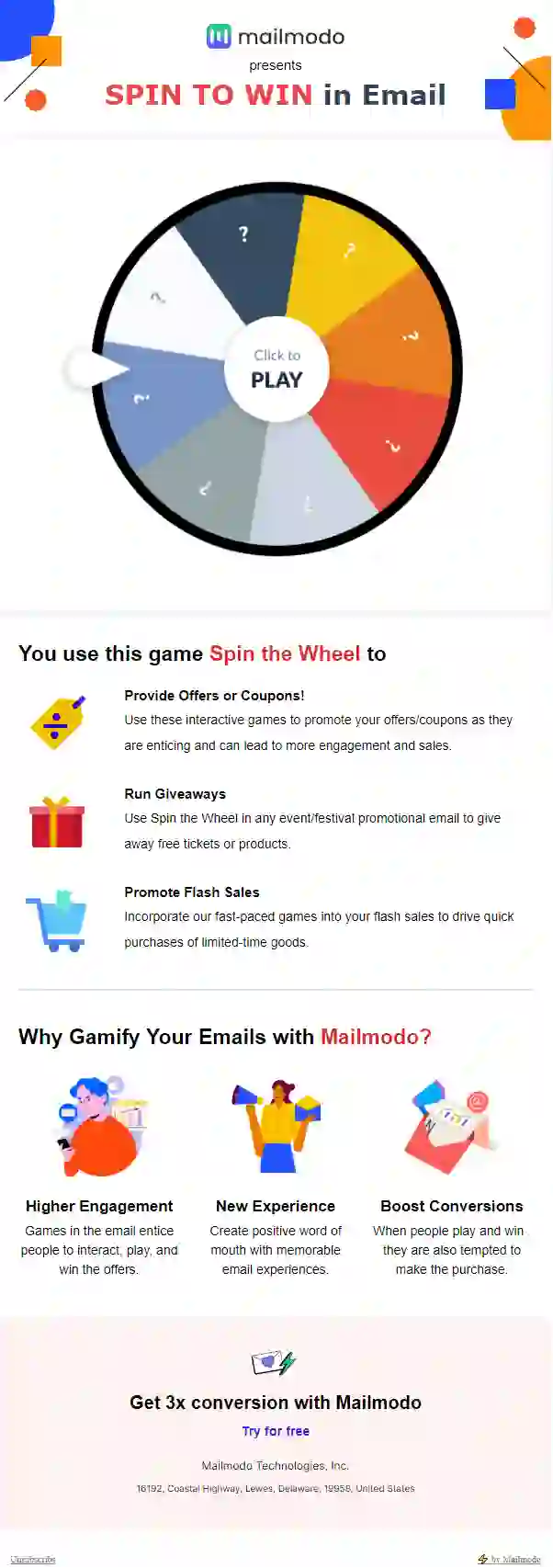 Free Spin To Win Email Template