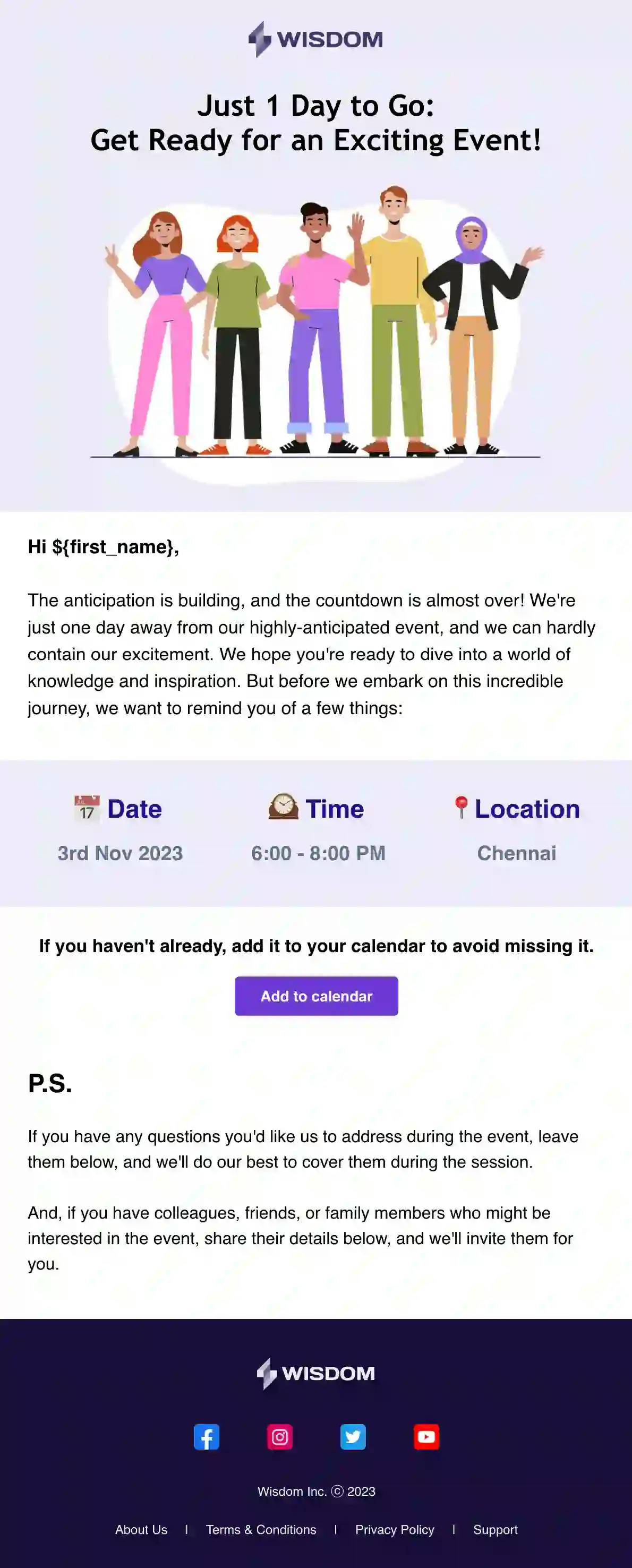  Free Event Reminder Email Template