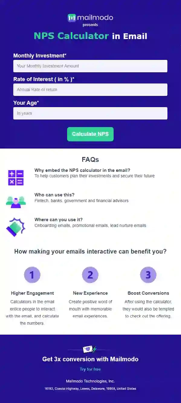 Free NPS Calculator in Email
