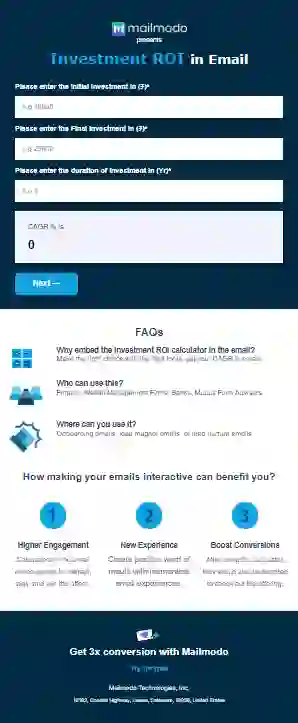 Free CAGR Calculator in Email