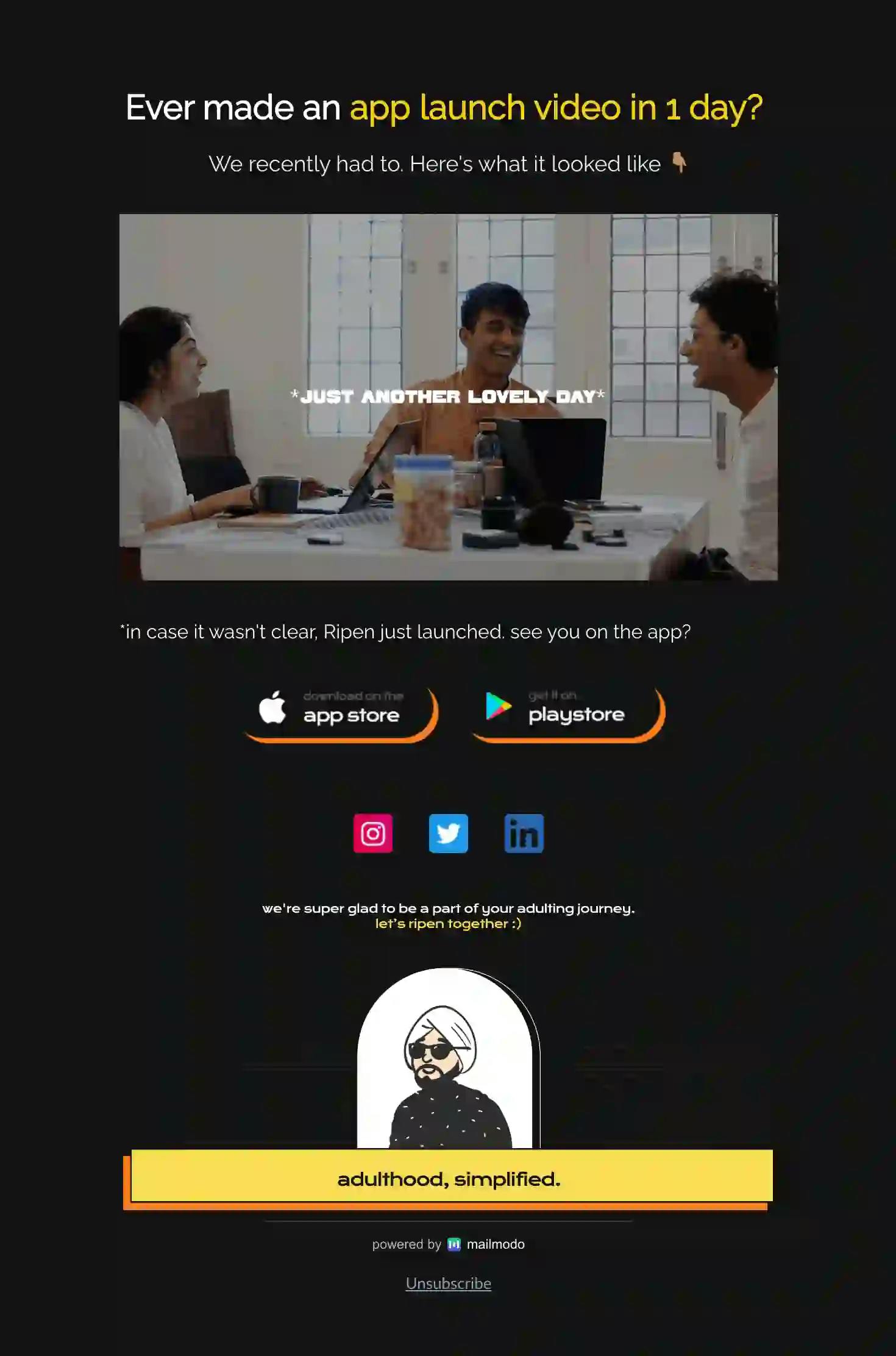 Free App Launch Video Email Template
