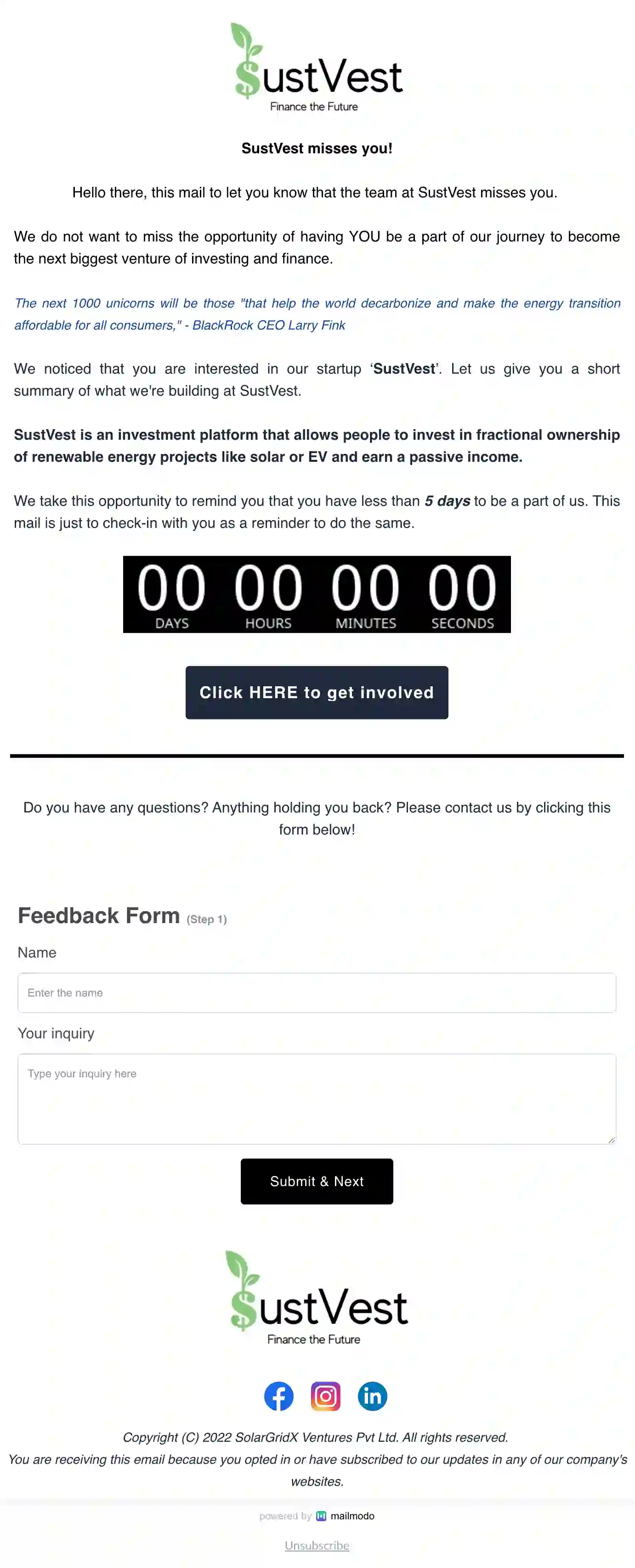 Free Customer Retention Email Template