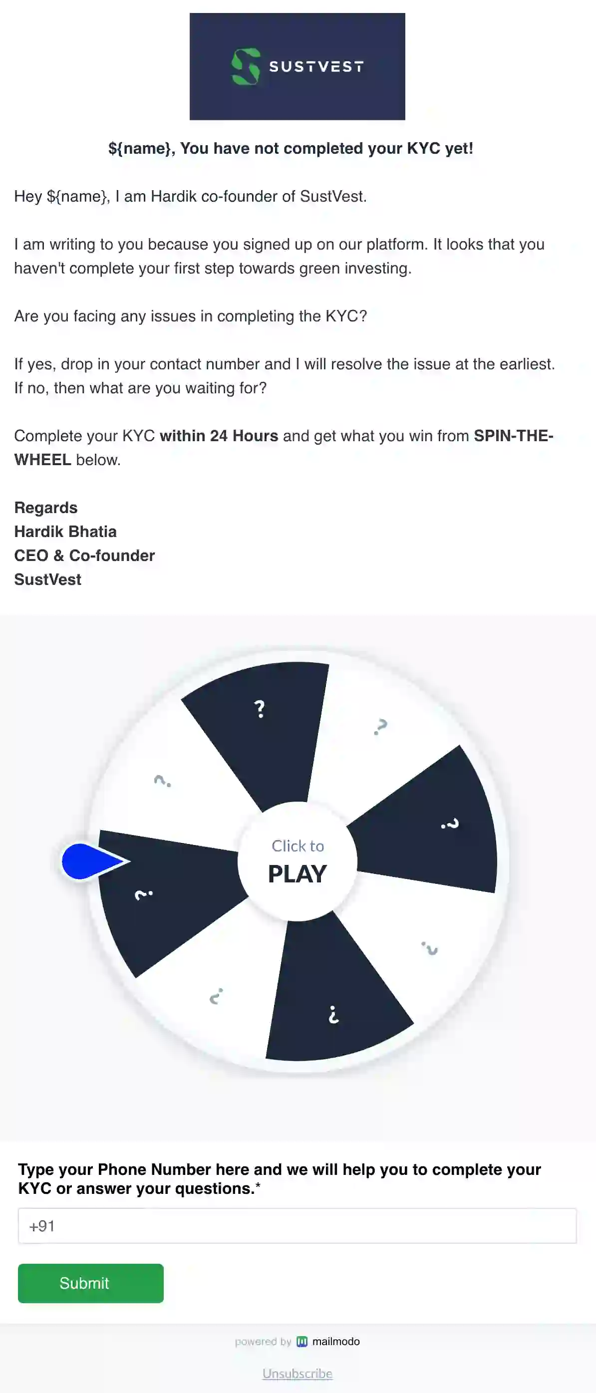 Free KYC Email Template