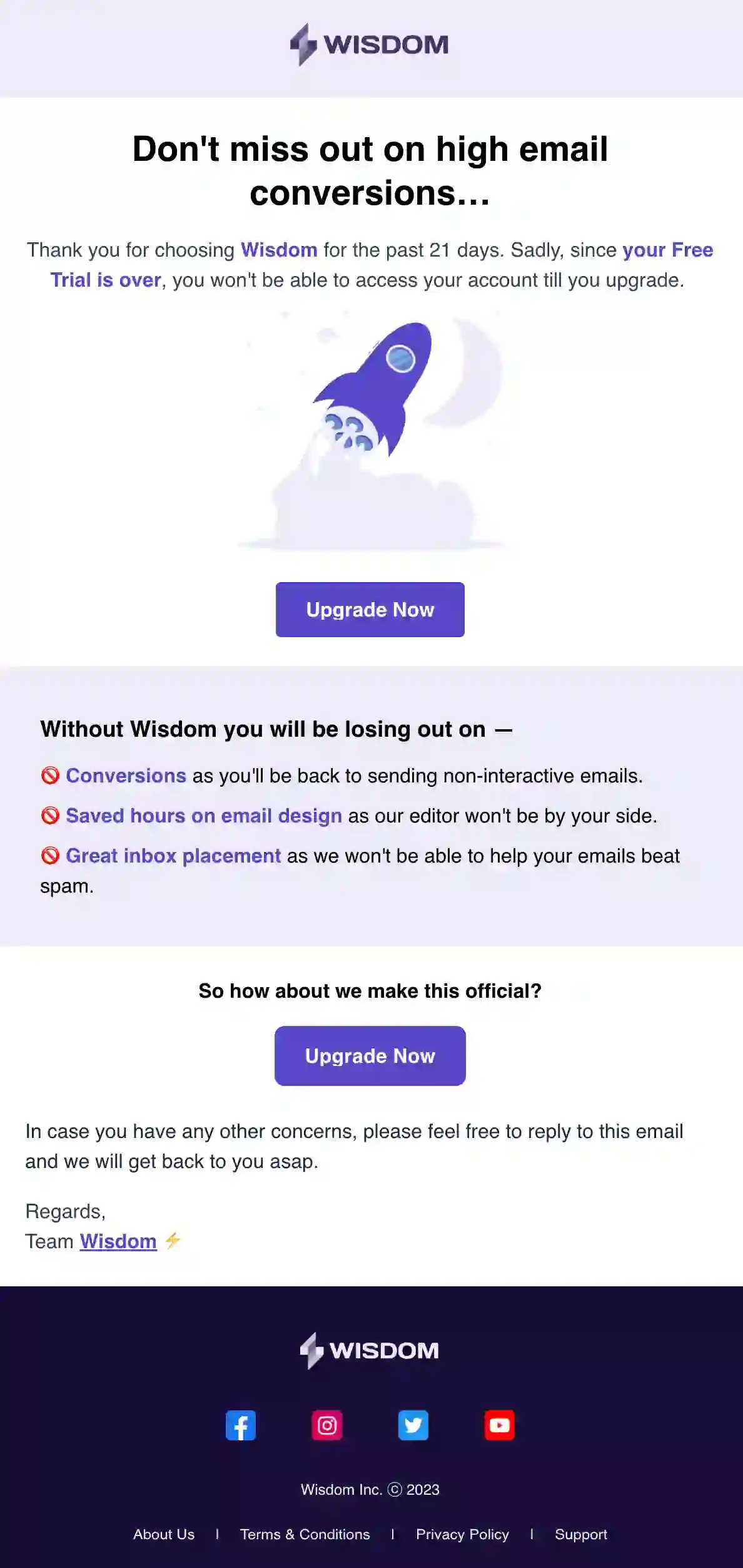 Subscription Upgrade Email Template