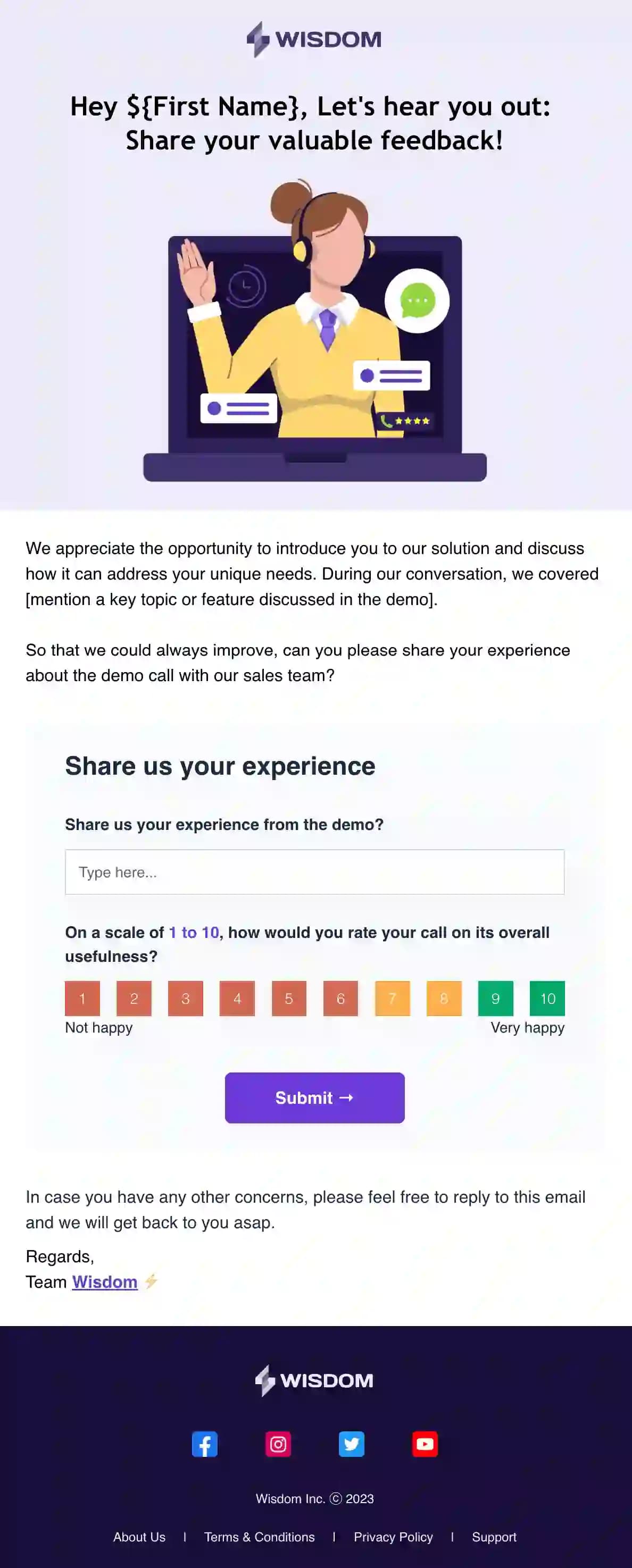 Post Demo Email Template