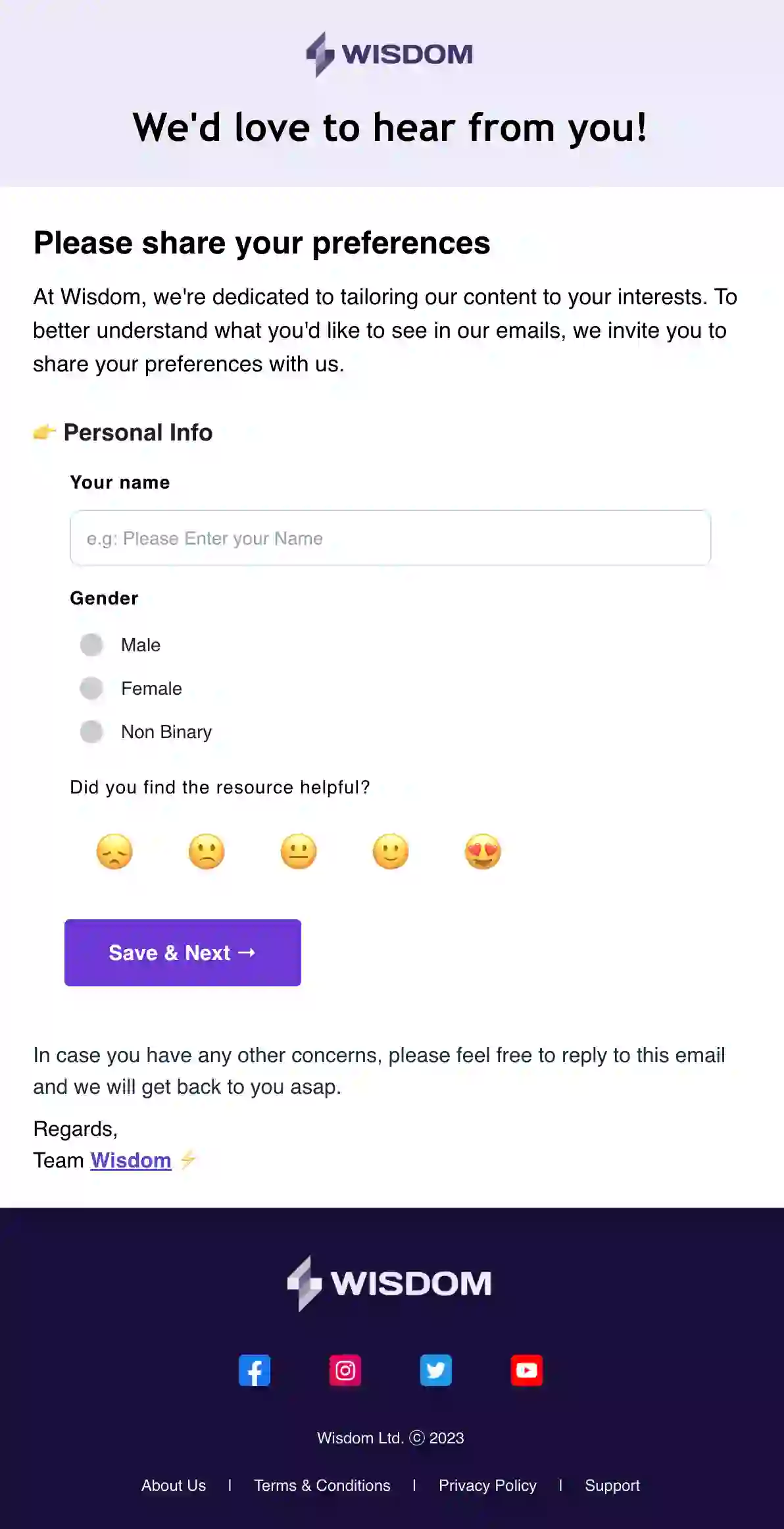 Lead Nurture Follow Up Email Template
