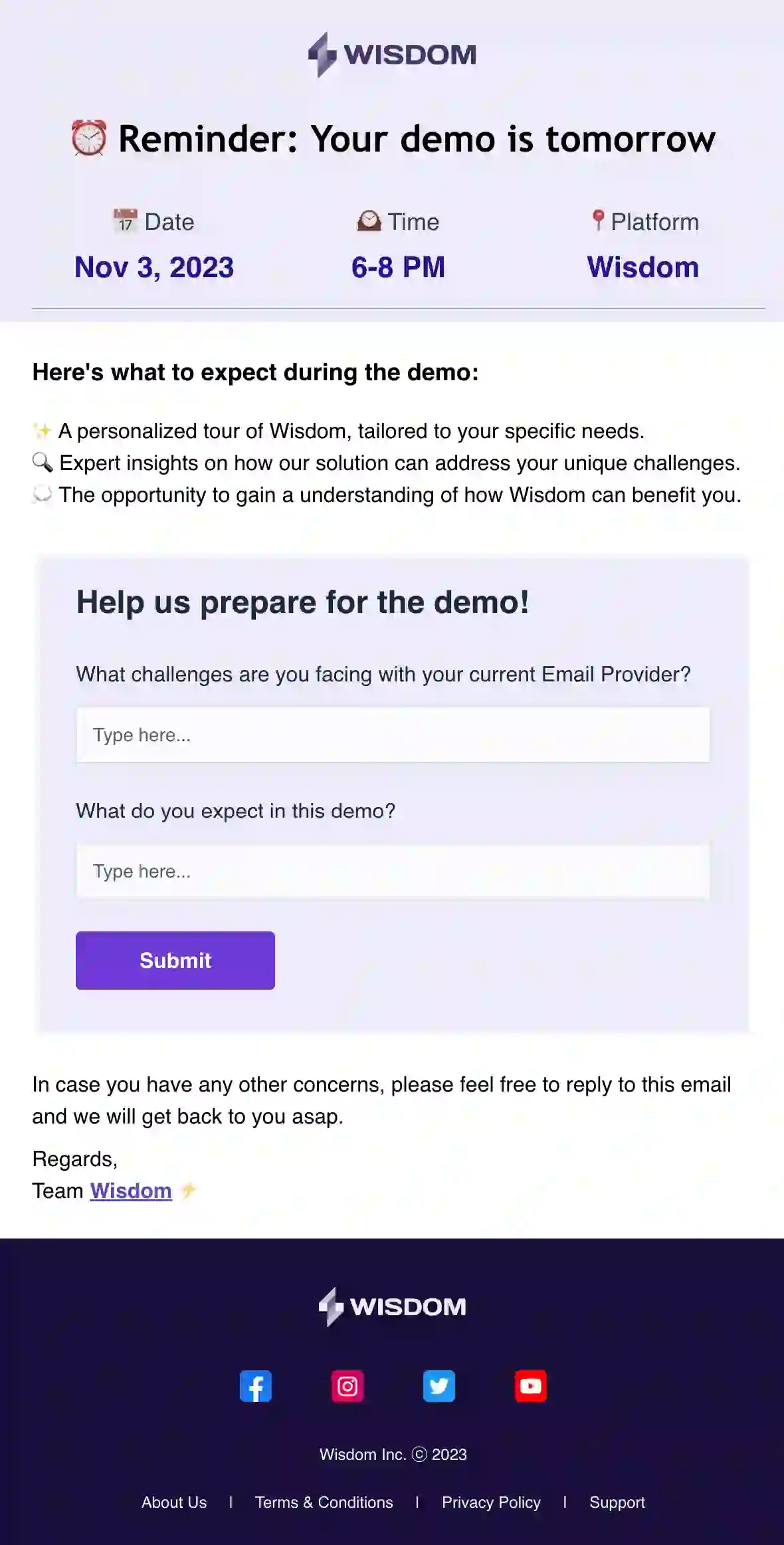 Meeting Reminder Email Template