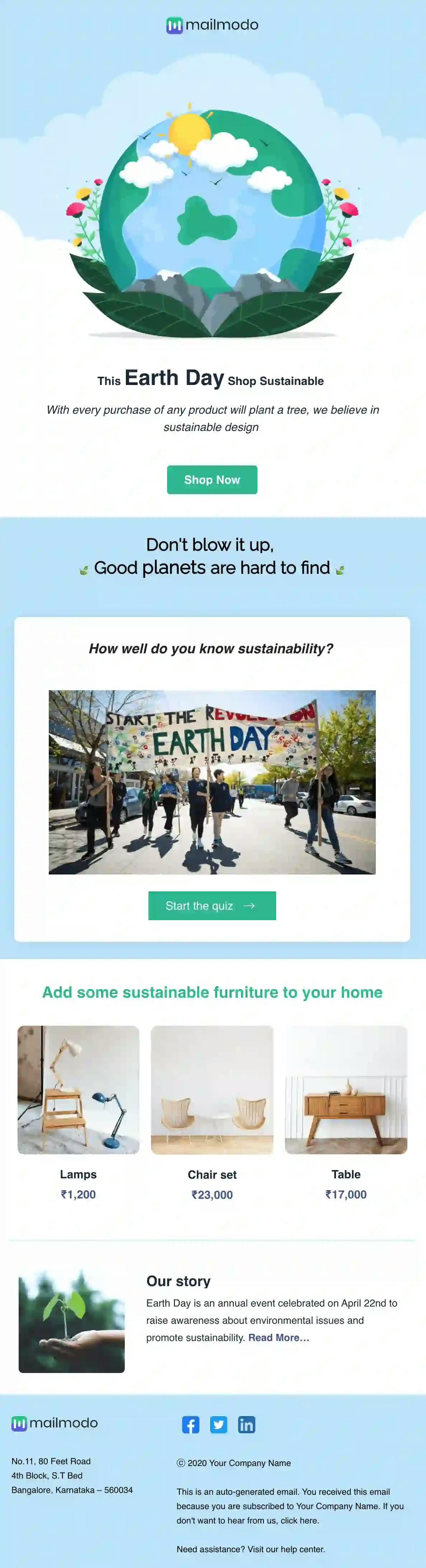 Free Earth Day Email Template