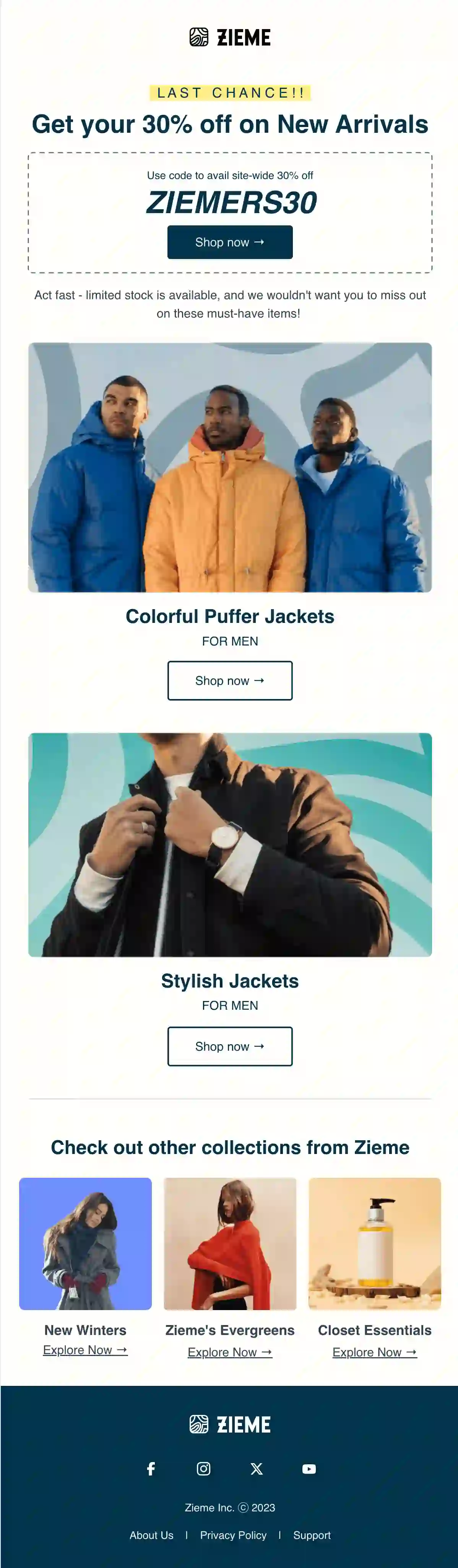 New Arrival Reminder Email Template