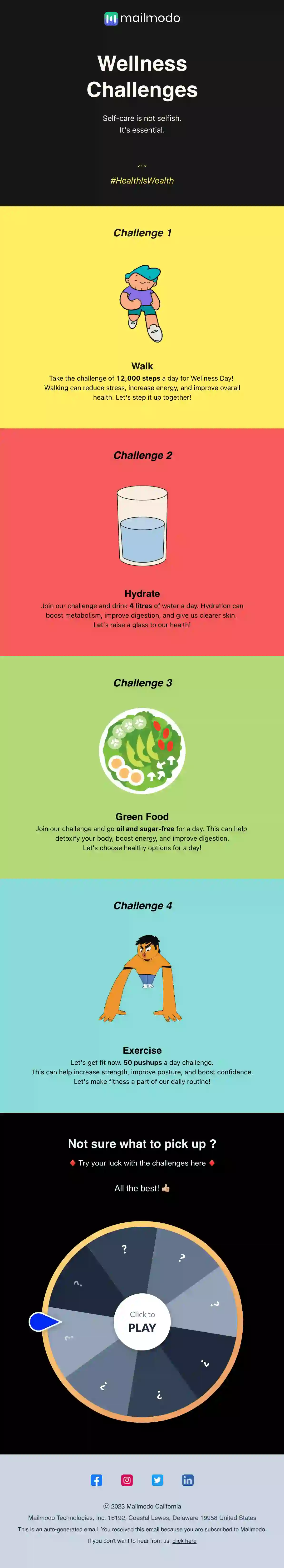Free Wellness Day Email Template